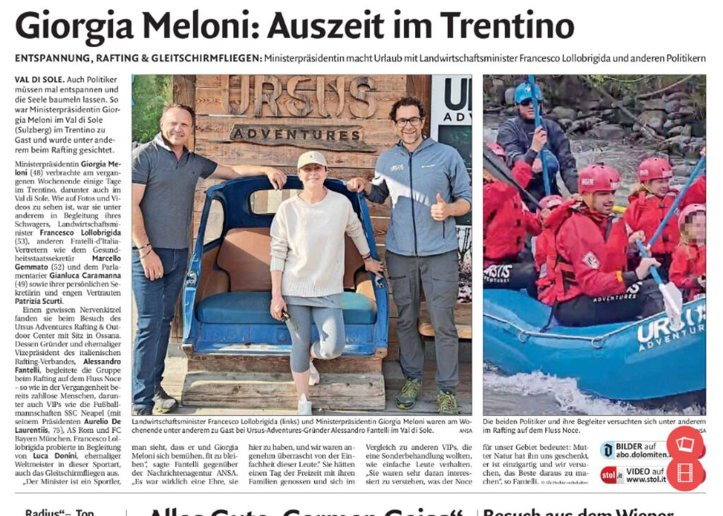 Articolo Meloni Rafting